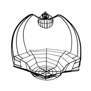 Black Spider Wire Basket Goth Home Decor Halloween Punk Emo Metal Vampire Witch
